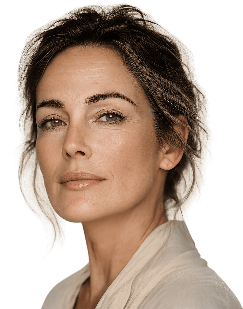 Elegant mature woman representing skin longevity